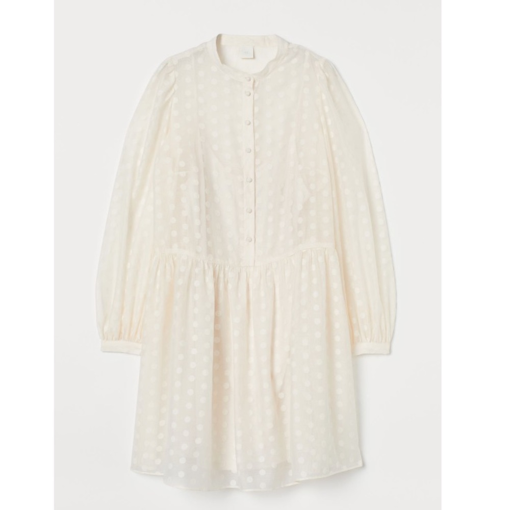 Sheer ivory polka dot dress - Picture 5 of 8